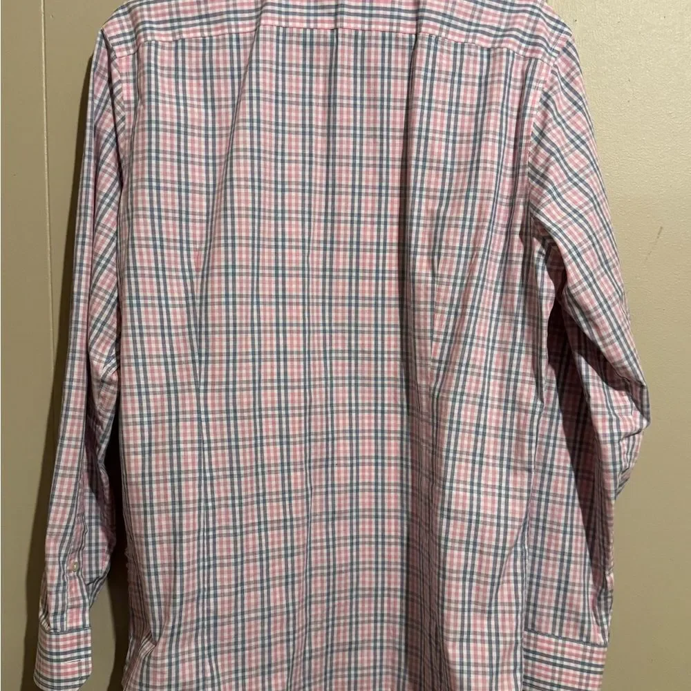 Bundle BANANA REPUBLIC  LOT 2‎ Men Large Blue and pinkish red blue plaid  Shirt